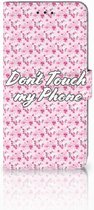 Geschikt voor Samsung Galaxy A6 Plus 2018 Uniek Bookcase Hoesje Flowers Pink DTMP