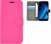 Roze Effen Wallet Bookcase Telefoonhoesje Samsung Galaxy A3 (2017)