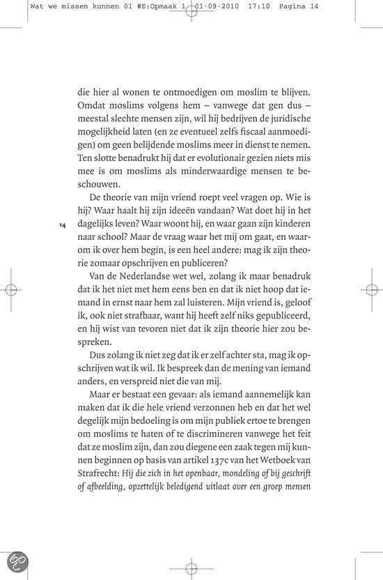 Tekstpagina uit het boek 'Wat we missen kunnen'