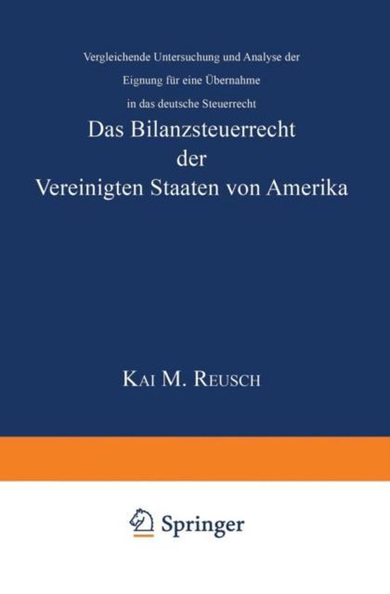 Das Bilanzsteuerrecht Der Vereinigten Staaten Von Amerika - cover