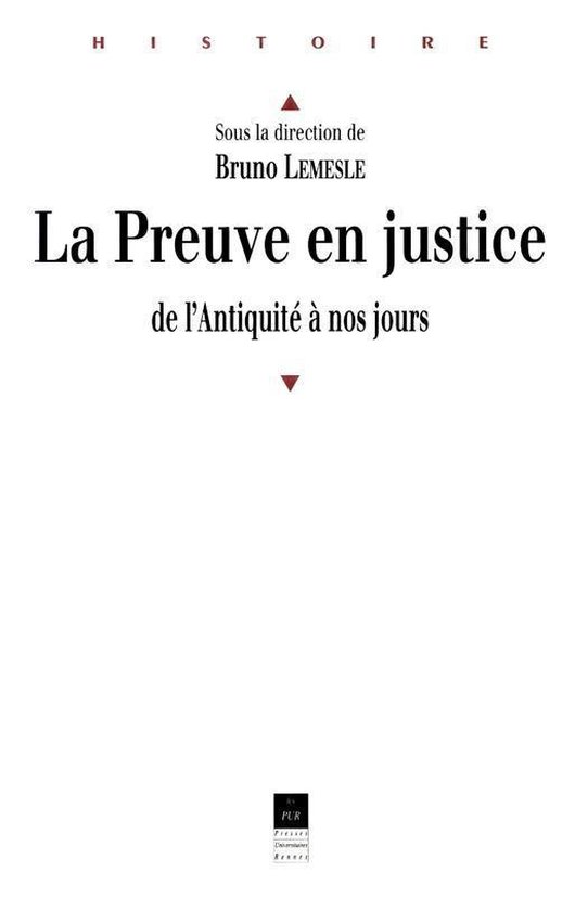 Histoire - La preuve en justice - cover