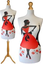 Fashion red woman paspop met licht bruine sparkling driepoot  36/38