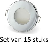 3W IP44 GU10 inbouwspot Zilver rond | Warm wit (Set van 15 stuks) Met Philips LED lamp