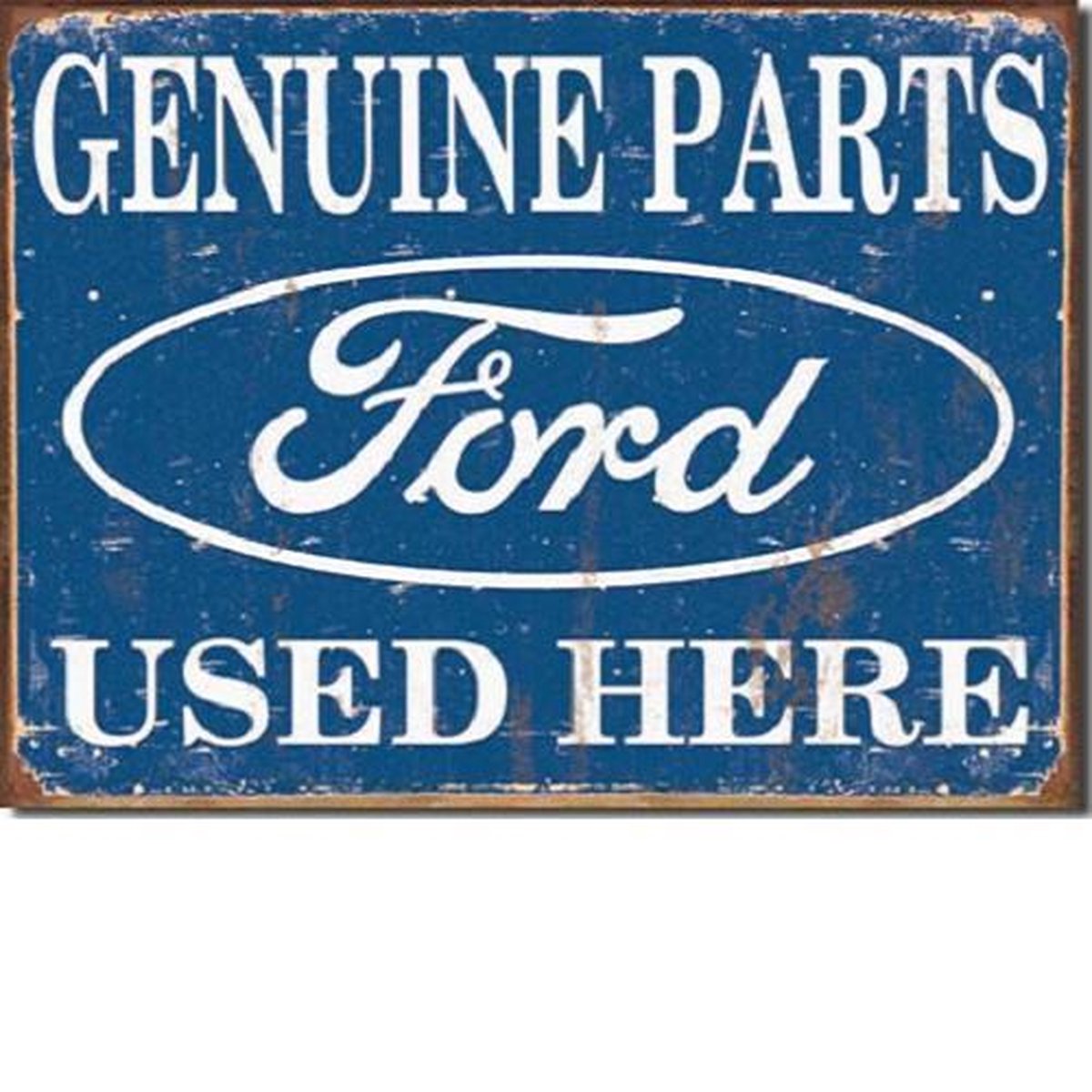 Ford Parts Used Here Metalen wandbord 31,5 x 40,5 cm.