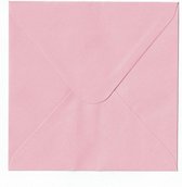 50 Luxe Vierkante enveloppen - 17x17 cm - Baby roze - 110 grms - 170x170 mm