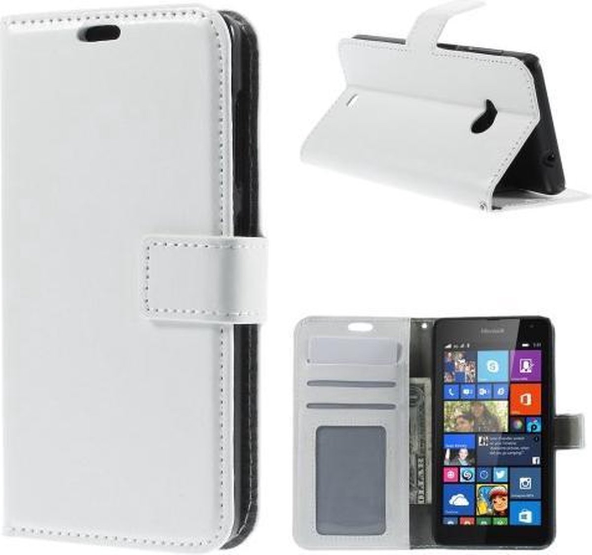 Cyclone Cover wallet hoesje Microsoft Lumia 850 wit