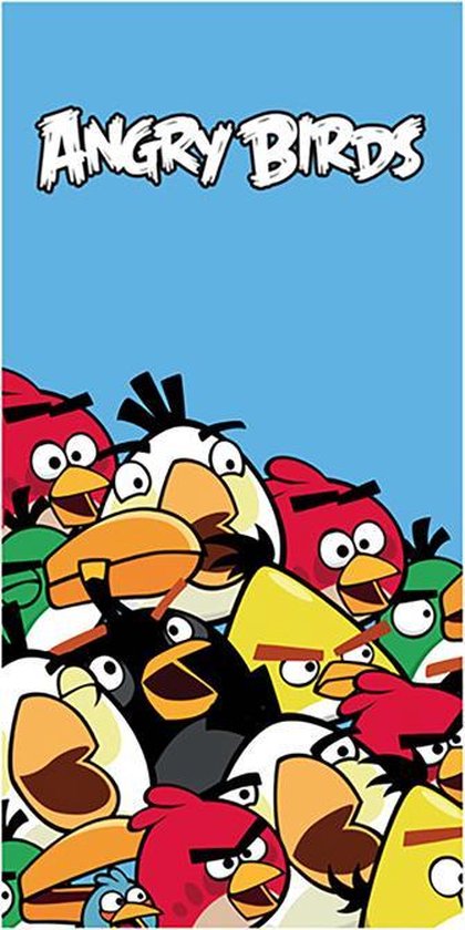 Serviette de Plage Angry Birds Crowd - 75x150 cm - Bleu | bol.com