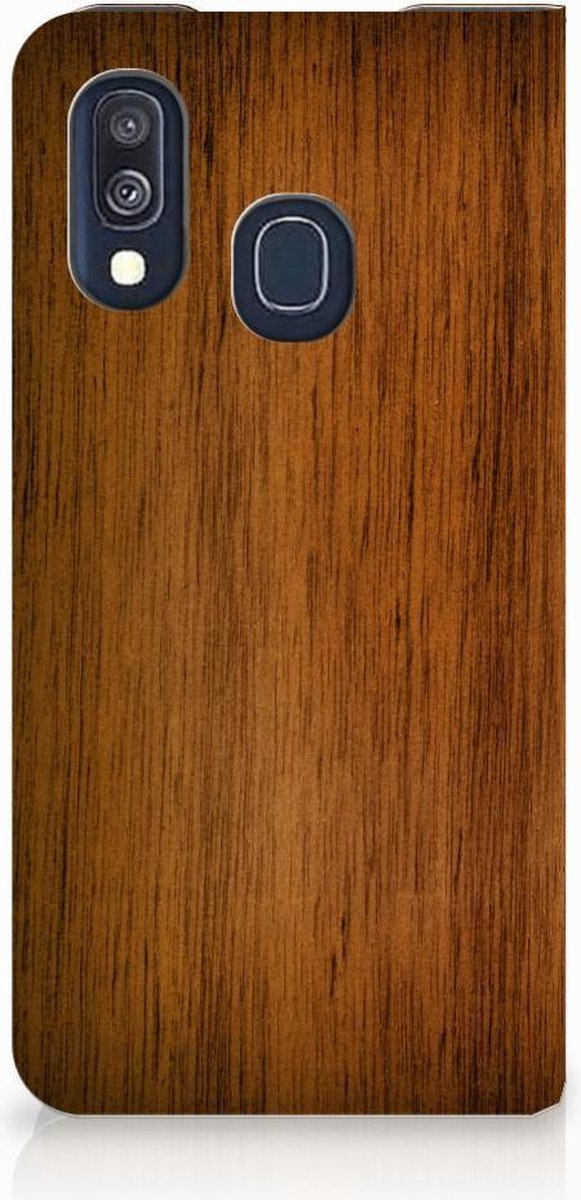 Samsung Galaxy A40 Book Wallet Case Donker Hout