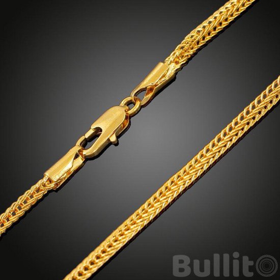 Guzman" Gouden Ketting - 18k Gold Plated - 25 GRAM - 2,5 x 2,5mm - 55cm -  Heren - 24krt | bol.com