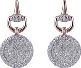 Orphelia ZO-7420 - Oorhangers Pavé - Zilver 925 Rosé - Zirkonia - 2,5 cm