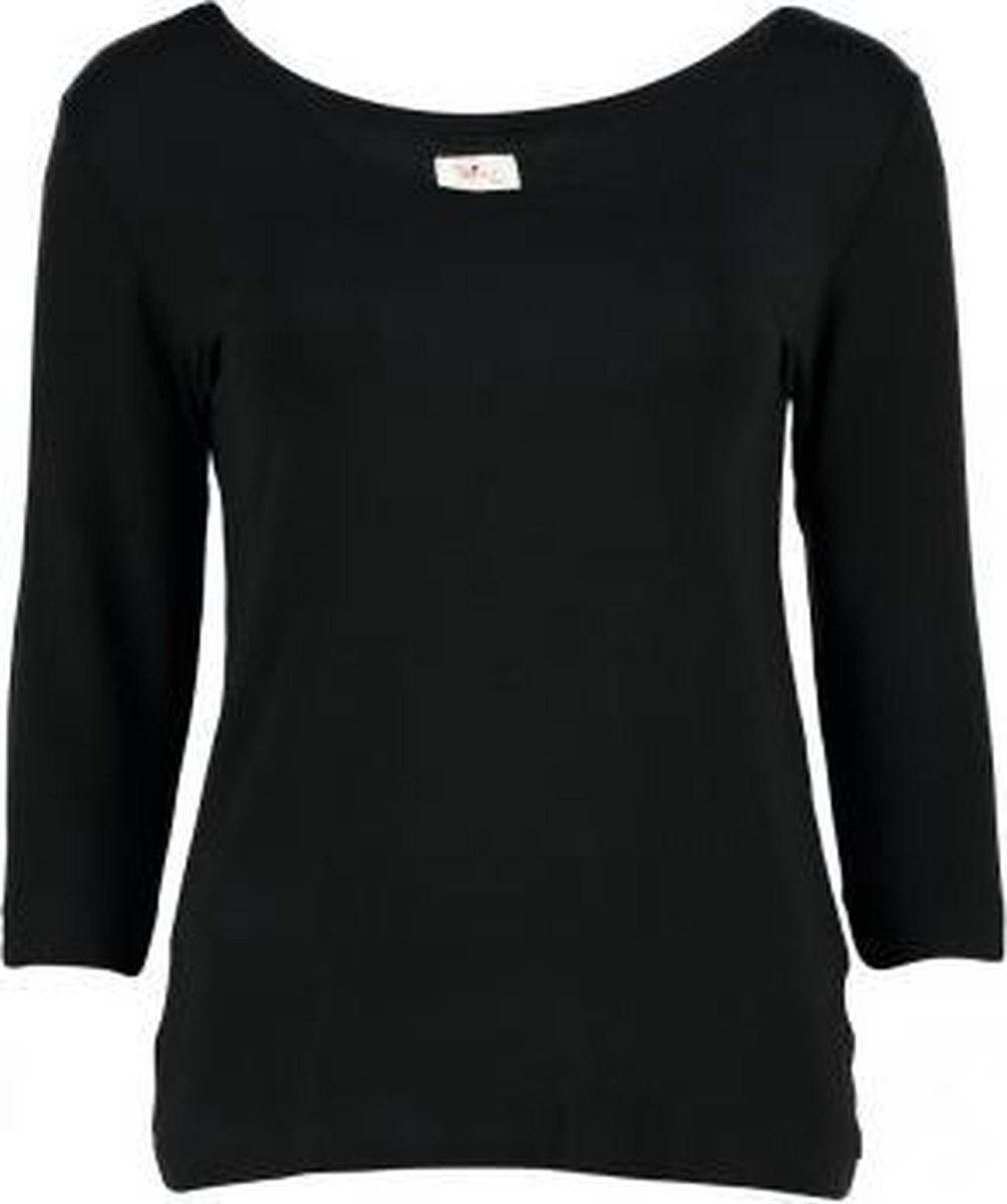 T-shirt-Dames-3/4 mouw - Zwart - S | bol
