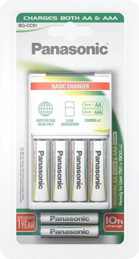 Panasonic batterijlader EVOLTA 4AA+2AAA bol.com