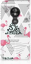 Motorola Moto E5 Play Uniek Standcase Hoesje Flamingo Triangle
