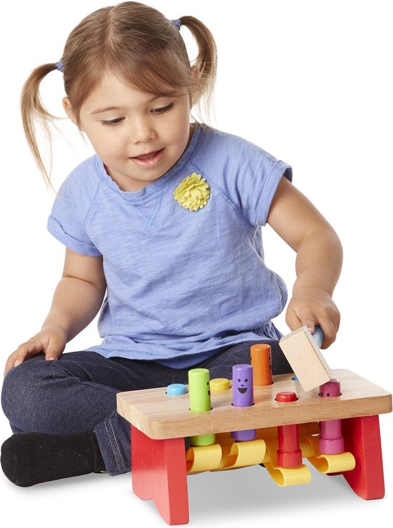 Melissa & Doug Deluxe Werkbank met hamer - Houten Speelgoed - Ontwikkelingsspeelgoed - Creatief spelen - Montessori Speelgoed - 3+ jaar - Cadeau voor jongens en meisjes