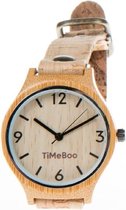 Dames horloge bamboe hout | VEGAN naturel licht kurken band | TiMEBOO ®