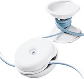 Snoeren wikkelen - Cable Turtle - Mini - Wit - 2 stuks - Cleverline - Ø 4,5 x H 2,3 cm -Voor smartphone kabeltjes, telefoon opladers, oordopjes