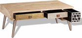 Salontafel met lades 105x55x41 cm massief mangohout (incl. vloerviltjes)