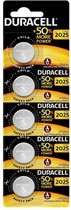 Pile bouton Duracell au lithium CR 2025 - 5 pièces