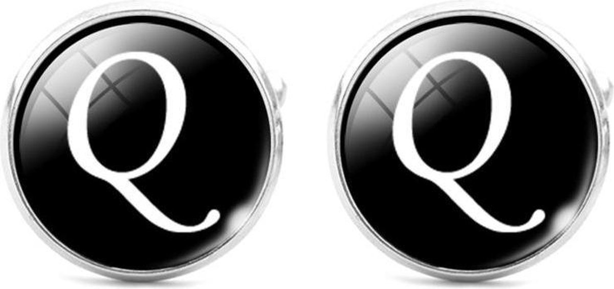Montebello Manchetknopen Letter Q - 316L Staal - Alfabet - ∅16mm