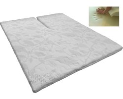 Slaaploods.nl Splittopper - Traagschuim Deluxe - 200x210x8 cm - Wit