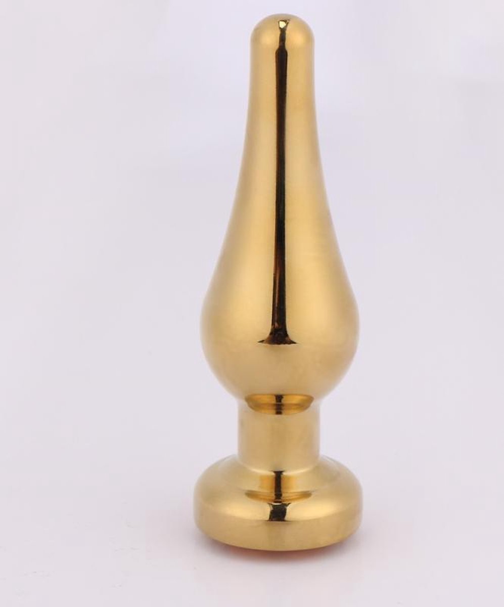 Goedkoopste Gouden Puntige BUtt Plug met Steen - Maat S