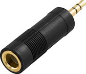 DELTACO AD-2, 3.5mm - 6.3mm kabeladapter/verloopstukje, zwart