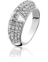 Zinzi - Zilveren Ring -  Zirkonia - Wit - Maat 54 ZIR1016-54