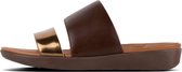 FitFlop™ Delta™ Slide Sandals Leather / Mirror Espresso/Bronze Mirror - Maat 39