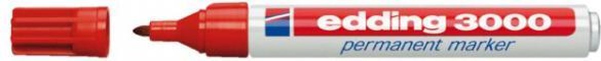 Viltstift edding 3000 rond 1.5-3mm rood blister à 1 stuk
