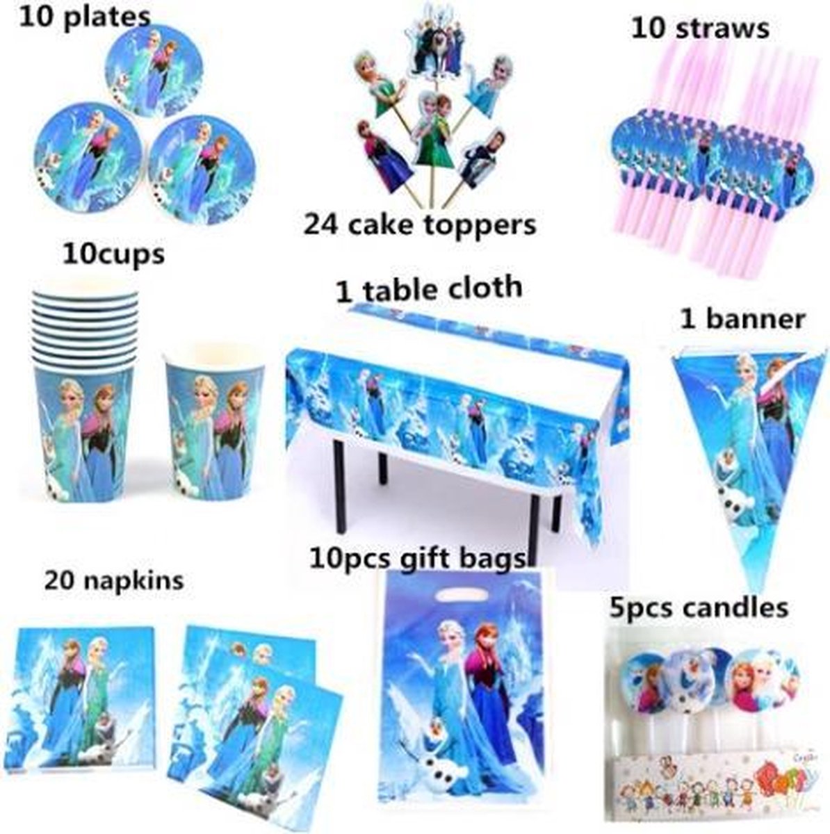 leg uit twee weken Horizontaal Frozen Feestpakket /versiering/ 100 stuks | Voor 10 kinderen | bol.com