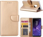 Boek Hoesje voor Samsung Galaxy S9 Plus- siliconen binnenkant - portemonnee hoesje – geschikt voor 3 pasjes - Goud