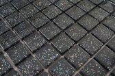 Mozaiek tegel glas zwart glitter 30 x 30