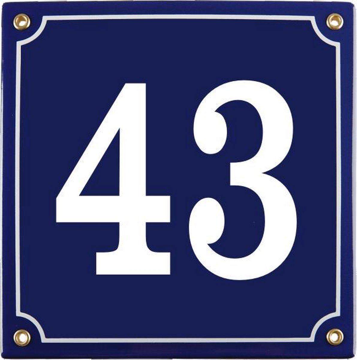 Emaille huisnummer blauw nr. 43