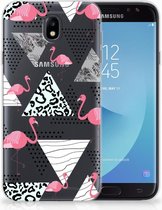 Geschikt voor Samsung Galaxy J7 2017 | J7 Pro TPU siliconen Hoesje Flamingo Triangle