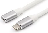 DrPhone CHX9 - USB-C male naar USB-C female kabel – Verlengkabel – OTG – Thunderbolt 3 – 1 Meter - Wit