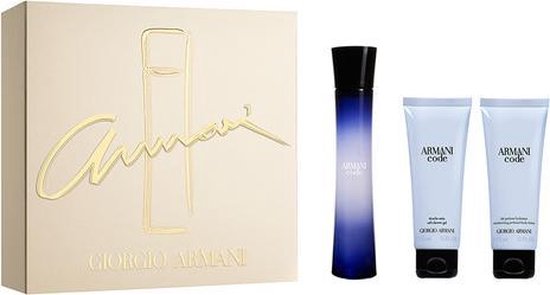 Giorgio Armani Code Pour Femme - Geschenkset - Eau de parfum 75 ml + Douchegel 75 ml + Body lotion 75 ml - Armani