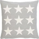 Sierkussenhoes - 100% Katoen - kussenhoes - Sterren - Stars - 50 x 50 cm - Grijs