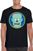 Halloween zombie t-shirt zwart heren S