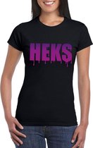 Halloween heks tekst t-shirt zwart dames M