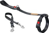 Flamingo Legleader - Jogginglijn Honden - Legleader Zwart Lijn 42-60cm - 1st