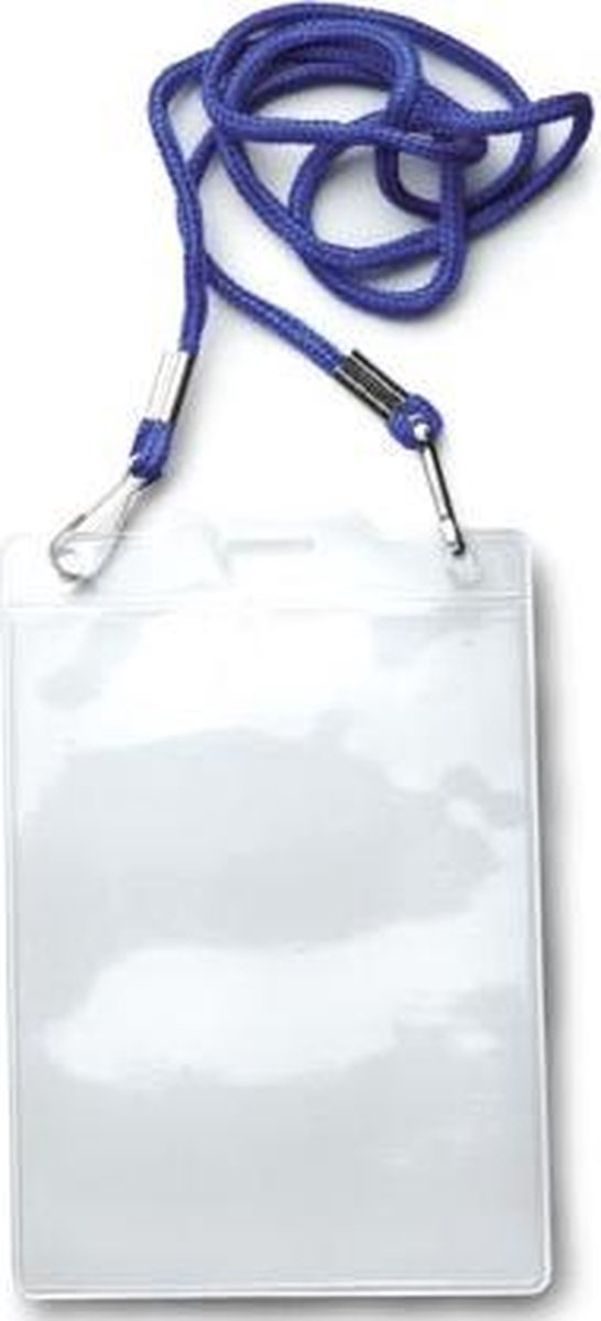 Plastikor Badges met koord 97x125mm - 25 Stuks
