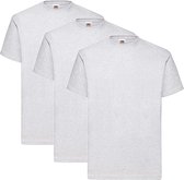 3 Pack Shirts Fruit of the Loom Ronde Hals Ash Maat S Valueweight