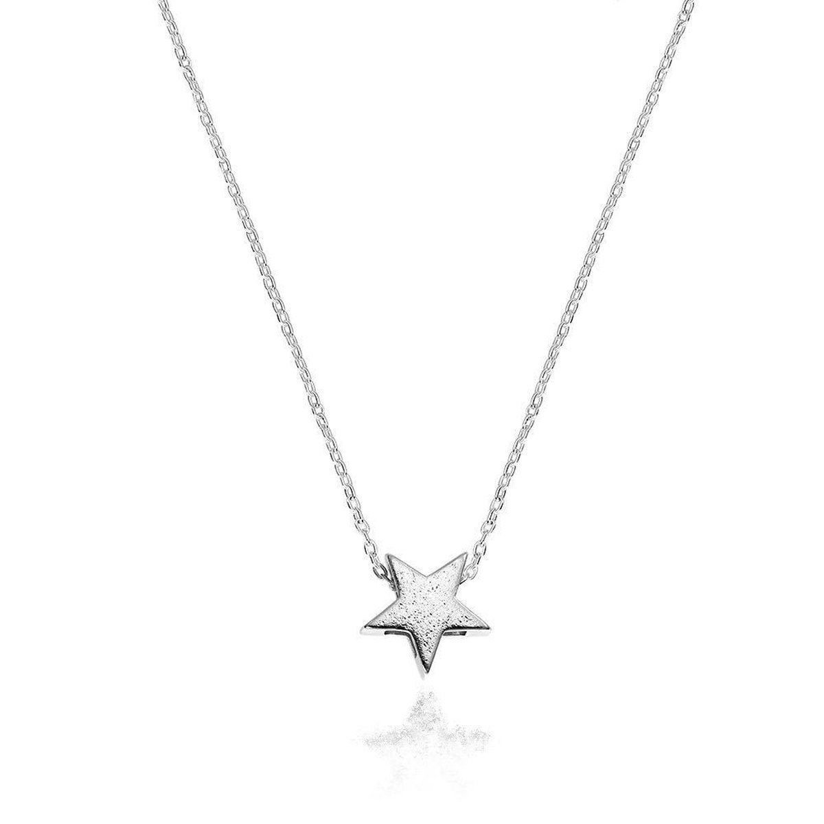 Zilveren ketting met hanger - Ster - 42cm
