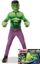 Klassiek Hulk™ kostuum met grote handen voor jongens - Verkleedkleding - Maat 122/128