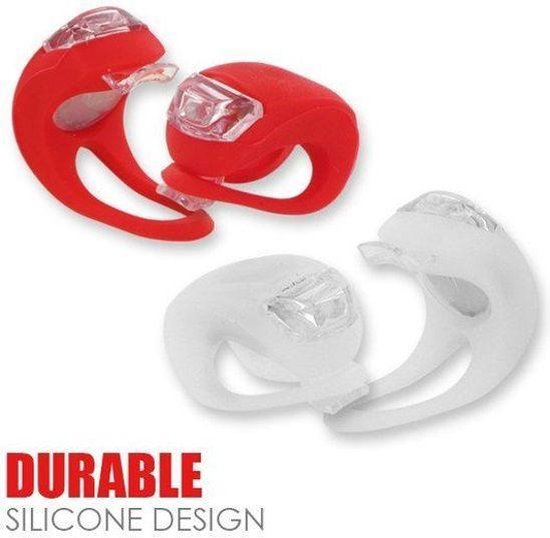 Siliconen LED Fiets Lampjes / Verlichtingsset / Achterlicht / Voorlicht - Rood / Wit - 2 Sets cadeau geven Siliconen LED Fiets Lampjes / Verlichtingsset / Achterlicht / Voorlicht - Rood / Wit - 2 Sets cadeau geven