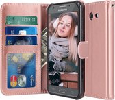 Samsung Galaxy J3 2017 - Book PU lederen Portemonnee hoesje Book case goud