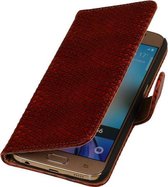 Samsung Galaxy S4 Mini - Slang Rood Bookstyle Wallet Hoesje
