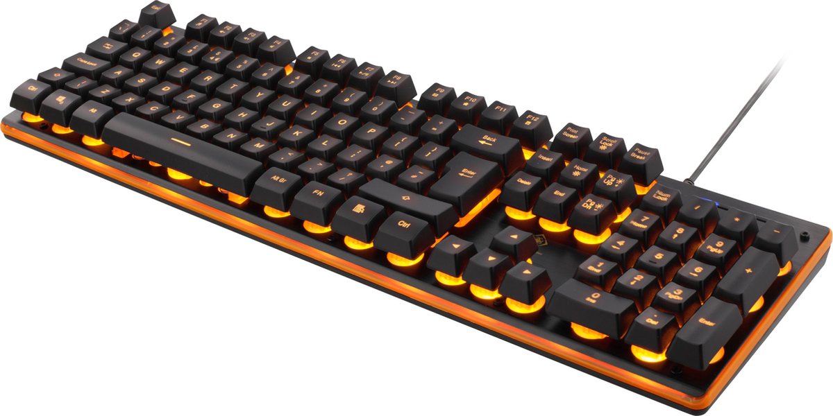 DELTACO GAM-021UK Gaming toetsenbord QWERTY - Anti-Ghosting USB - Oranje achtergrondverlichting