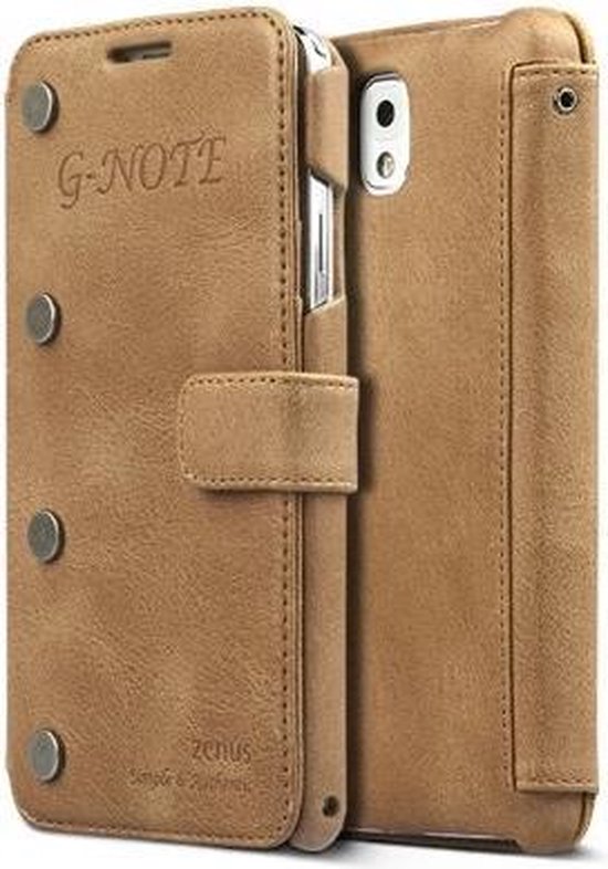 Verstrikking Boek vaardigheid Zuiver leren Zenus hoesje voor Samsung Galaxy Note 3 Prestige G-Note Diary  - Vintage Brown | bol.com