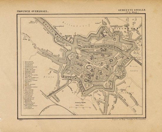 Historische plattegrond van Gemeente Zwolle